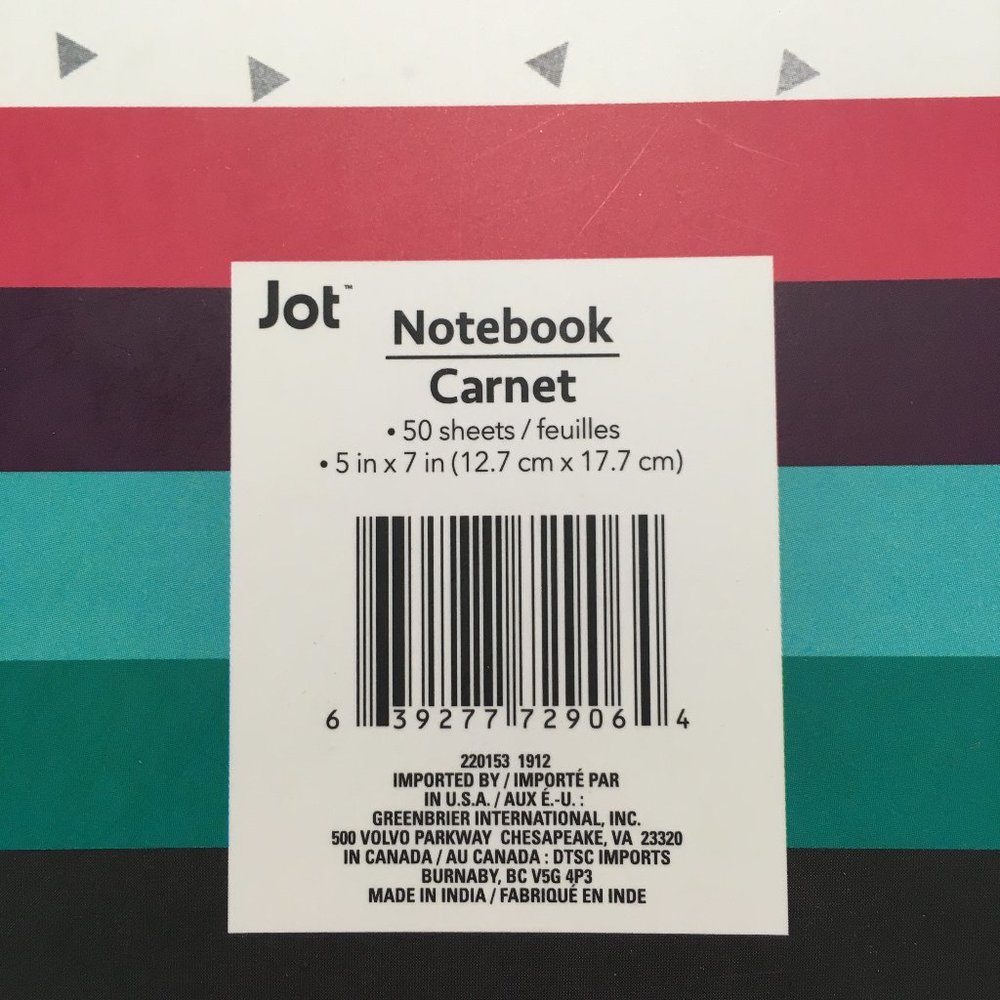 *3/$15* Striped "LIVE INSPIRED" Journal - Picture 3 of 3